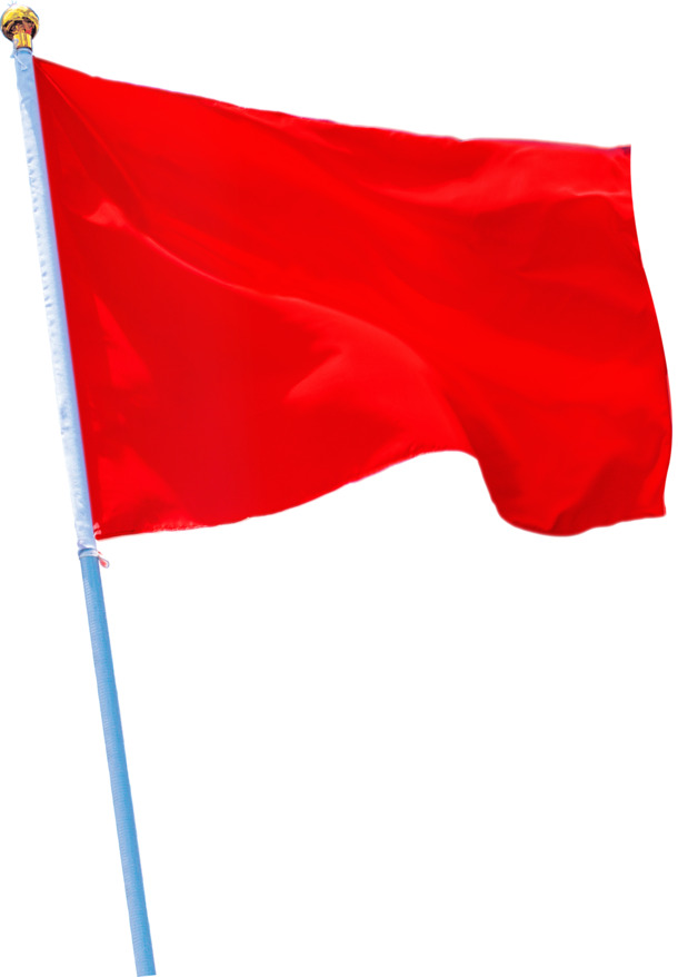 红旗飘动高清PNG素材，透明免扣元素，丰富设计选择