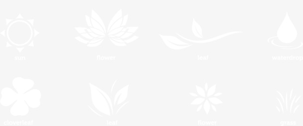 简约白色植物标志PNG透明底纹，高清设计素材免费下载