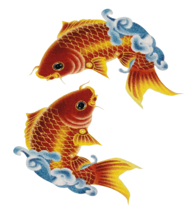 国潮风鲤鱼图案，高清PNG透明图片，元旦春节元宵节日素材下载