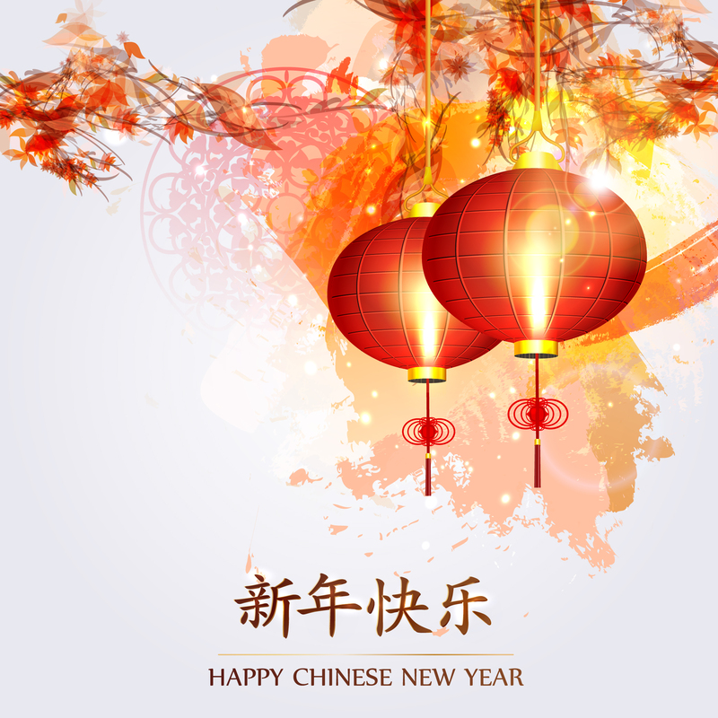 中国风灯笼新年字体背景素材，高清JPG+AI格式，电商狂欢必备，免费下载！