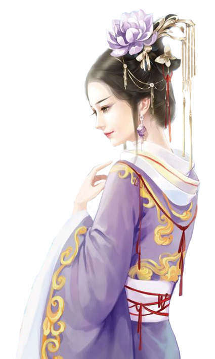 妇女节节日元素，古代美女高清PNG透明图片，设计素材下载