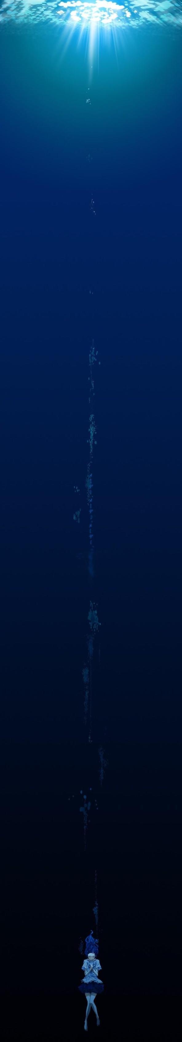 深海蓝海水阳光穿透，高清PNG透明背景，H5设计素材免费下载