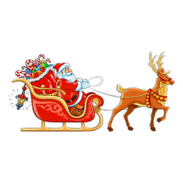 圣诞老人送礼物，麋鹿相伴！高清PNG透明图，丰富圣诞节图片素材下载