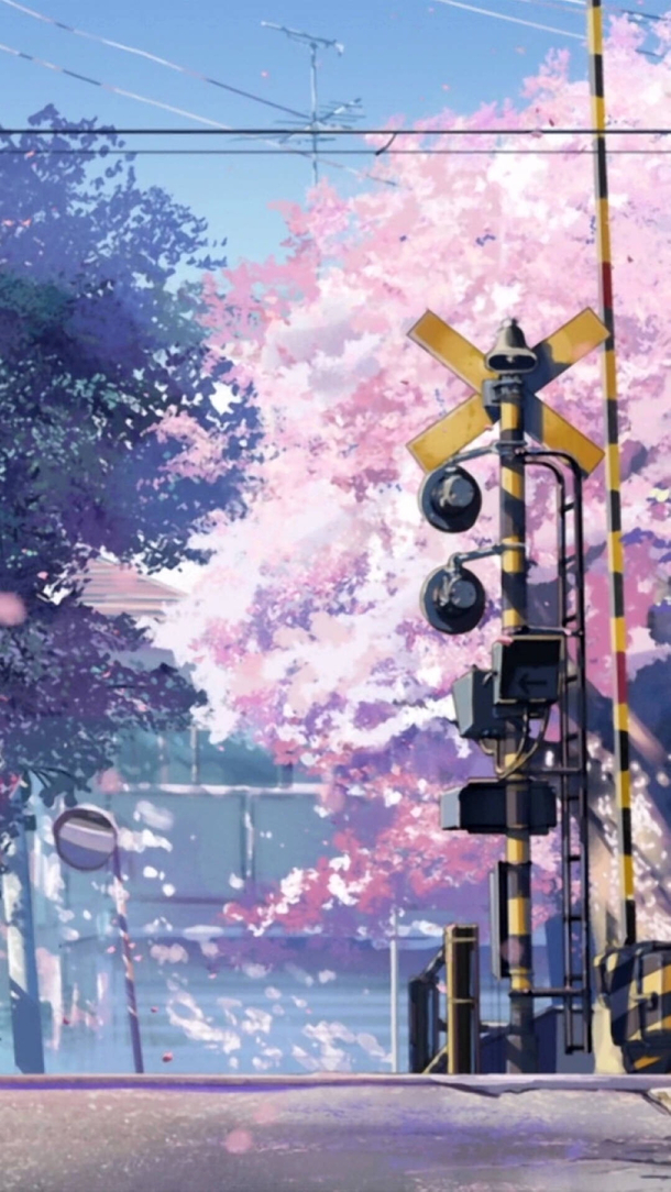 日本动漫樱花彩绘室外高清PNG透明背景，手绘卡通设计素材下载