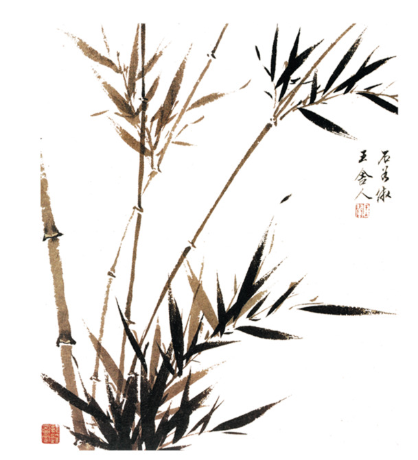 竹子PNG透明图，装饰元素&设计素材，墨迹笔触风格，高清下载