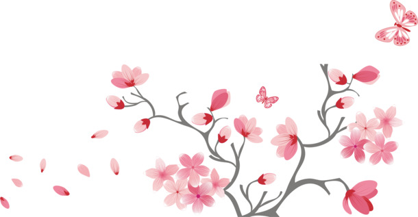 手绘杏花PNG透明图，高清花瓣漂浮元素，设计素材免费下载