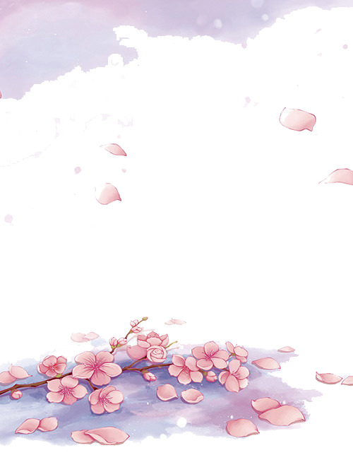 唯美落花意境PNG透明图片，高清花瓣漂浮元素，设计素材下载