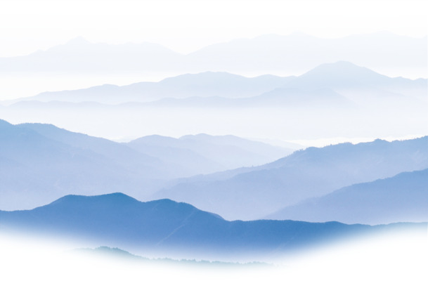 水墨山脉PNG透明图，中国风装饰元素，高清设计素材下载