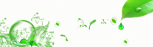 护肤品清新水珠背景banner，高清PNG透明图片，创意设计素材免费下载