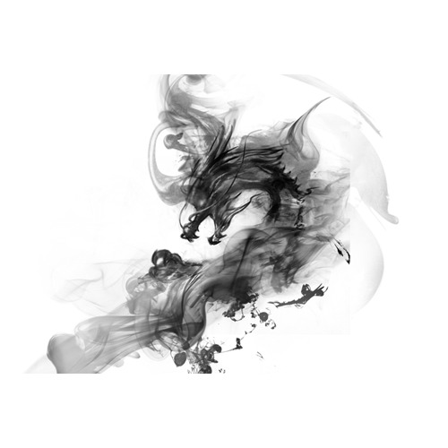 霸气墨龙PNG透明图，高清装饰元素，笔触墨迹设计素材下载