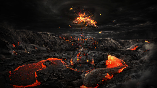 火山震撼恐怖电影宣传，高清PNG透明背景，抽象梦幻设计素材下载