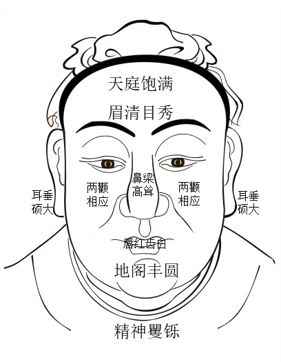 曾国藩《冰鉴七术》面相解析，精美手绘卡通PNG透明图片，设计素材一键下载