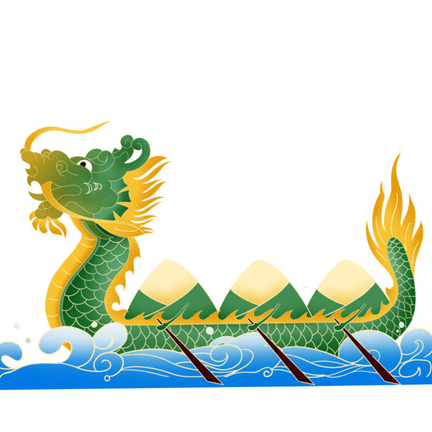 端午节粽子龙舟PNG透明图，PSD素材下载，高清渐变节日元素