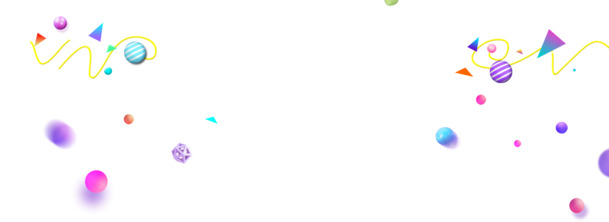 彩色漂浮PNG素材，高清透明几何图案，设计元素下载