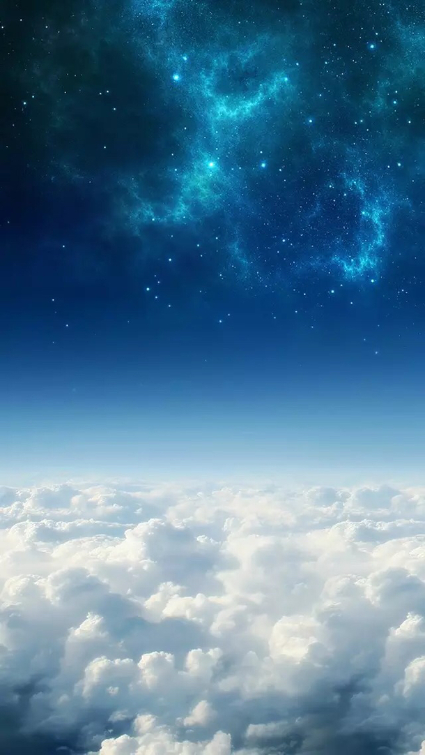 蓝色梦幻星空PNG透明背景，高清H5设计素材免费下载