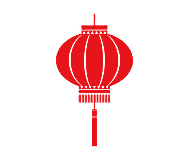红色灯笼剪纸PNG透明图，元旦春节元宵节日元素，高清设计素材下载