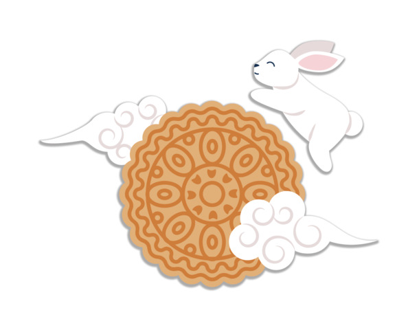 中秋节玉兔月饼PNG/PSD高清素材，透明图片节日元素免费下载