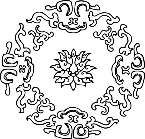 清代瓷器黑花纹PNG透明图，AI设计元素，高清素材下载