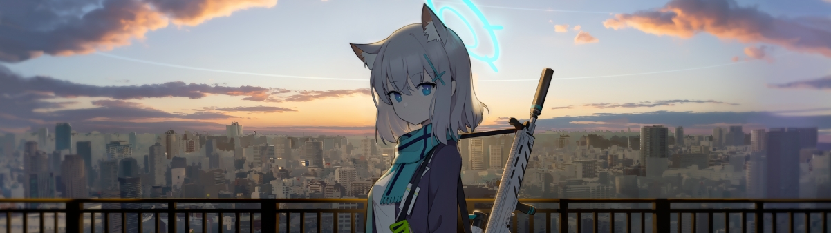 砂狼兽耳少女高清4K壁纸，绝美女子动漫图片，3840x1080分辨率下载