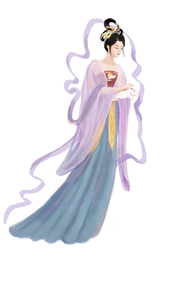 嫦娥飞天迎中秋，国风高清PNG透明图片，节日元素丰富，设计素材免费下载
