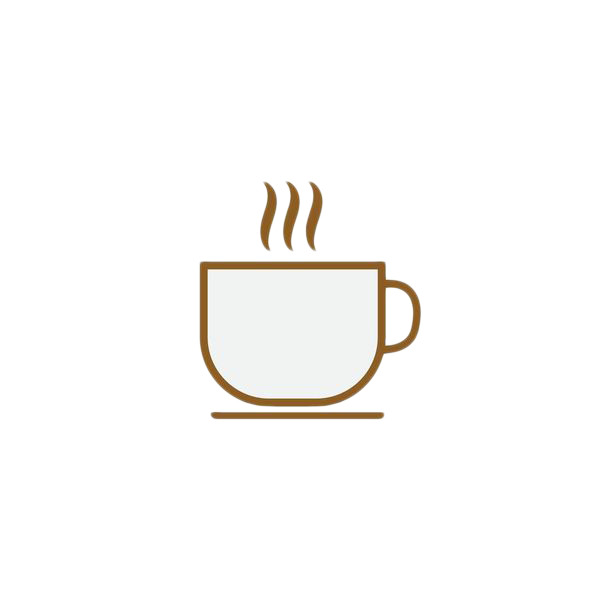 手绘简约茶杯PNG透明图，冒热气卡通元素，高清下载素材