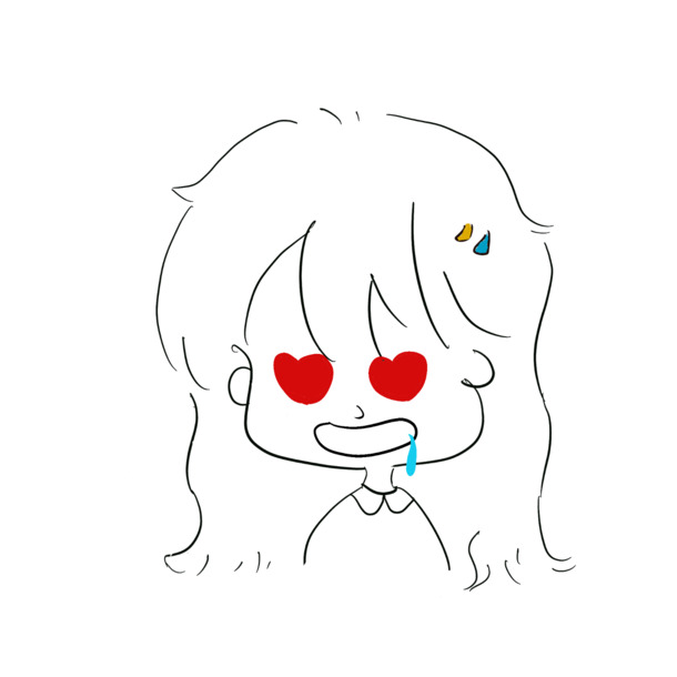 高清可爱爱心眼女孩PNG，手绘卡通元素，下载素材尽在此！