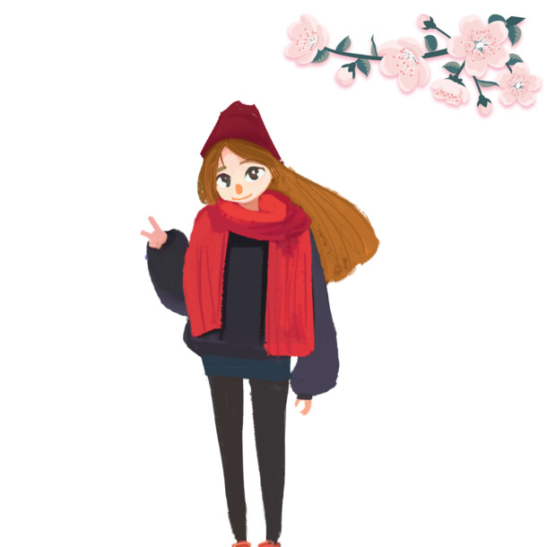 妇女节卡通桃花PNG透明图片，节日元素设计素材PSD高清下载