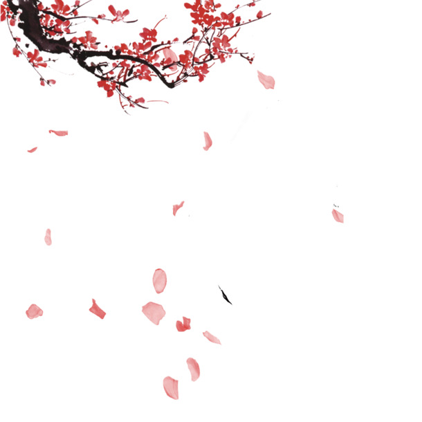 古风梅花，高清透明PNG飘花图片，优雅装饰元素，免费下载