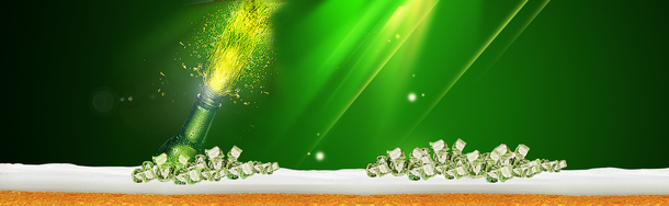啤酒炫酷绿光高清PNG透明背景banner，炫酷海报设计素材下载