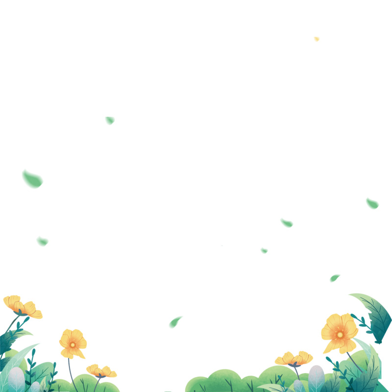 春日花草手绘元素，高清PNG/PSD格式，透明背景装饰图片素材下载