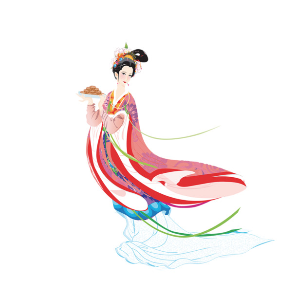 中秋节嫦娥PNG透明图及PSD设计素材，高清下载