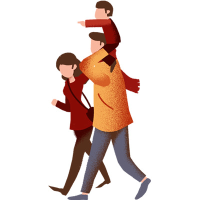 幸福家庭三人行PNG透明图，免抠元素，高清素材下载
