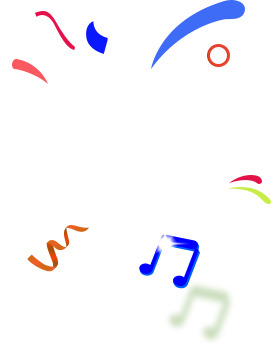 手绘音符彩带PNG素材，创意小图案漂浮元素，高清透明图片下载