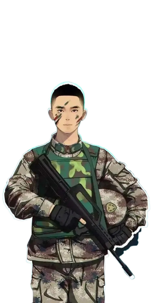国庆插画素材，军人漫画人物照片，高清PNG透明图片，节日元素丰富，一键下载设计素材