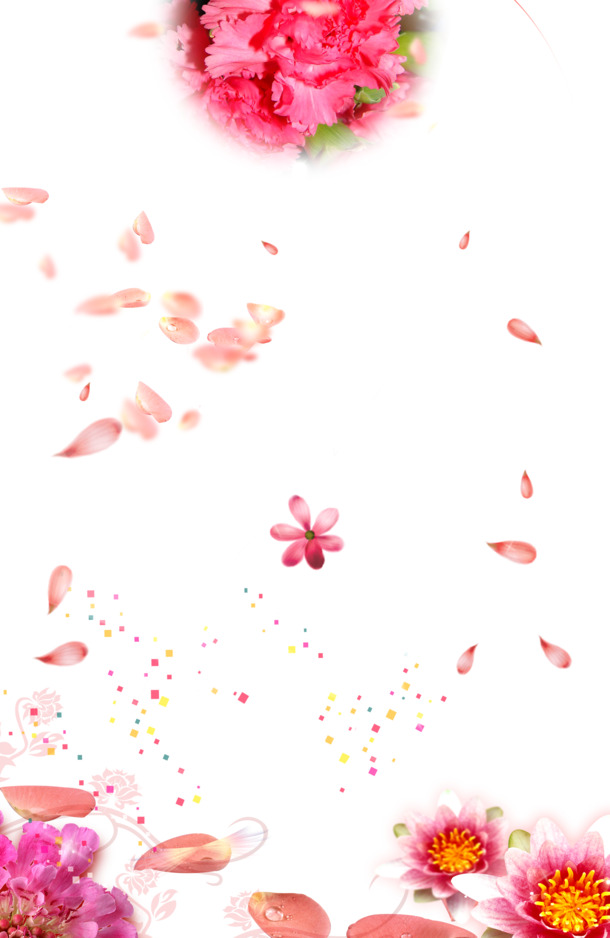 高清PNG透明花瓣背景，漂浮元素设计素材，免费下载