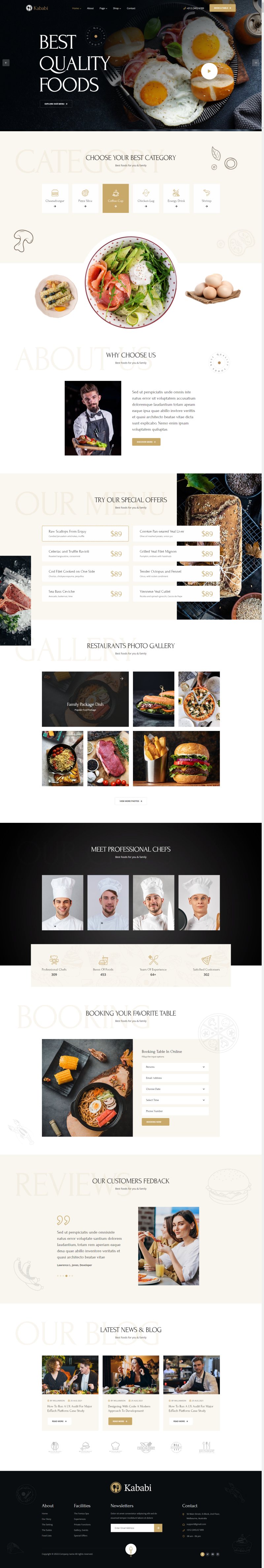 餐饮网站模板，精美的响应式餐饮网页Bootstrap