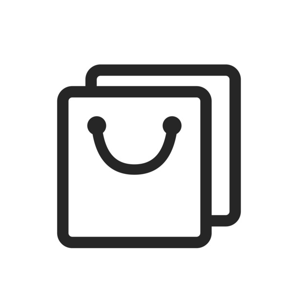 卡通黑色购物袋PNG透明图标，免抠元素，高清素材下载