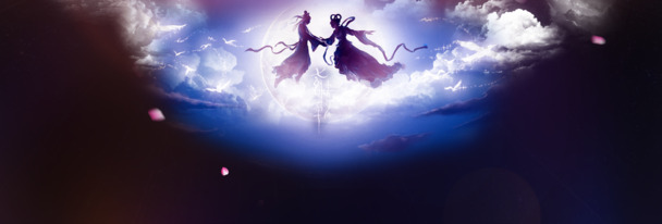 七夕牛郎织女星空PNG素材，高清透明图片，节日设计元素下载