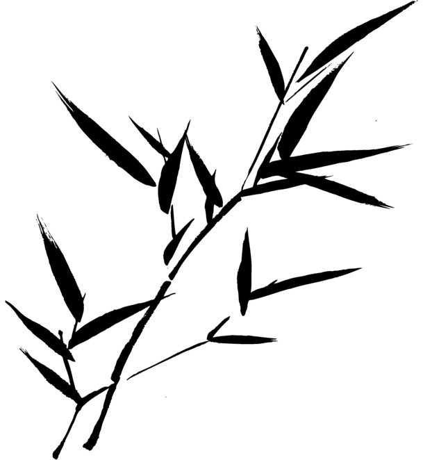 手绘竹子PNG透明图片，高清墨迹笔触，精美装饰元素，设计素材下载