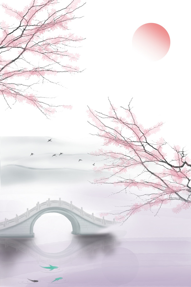 古风清新淡雅背景，15款高清PNG透明古典中国风图片素材下载