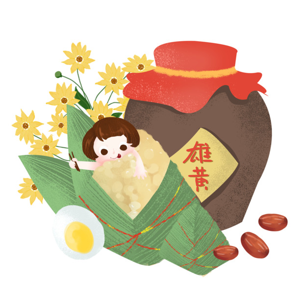 端午佳节至，卡通雄黄酒PNG透明图片，高清设计素材免费下载