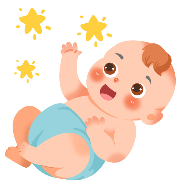 星星宝宝母婴PNG手绘卡通素材，高清透明图片设计元素下载