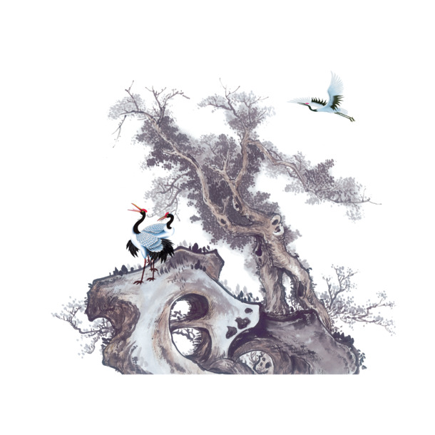 国风古画PNG透明高清素材，中国风装饰元素，免费下载设计图库