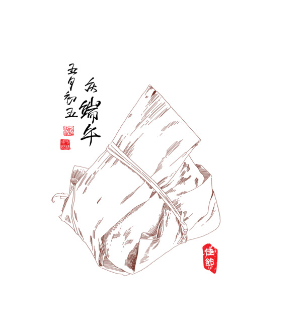 端午节粽子矢量PNG素材，灰色高清透明图片，节日元素设计下载