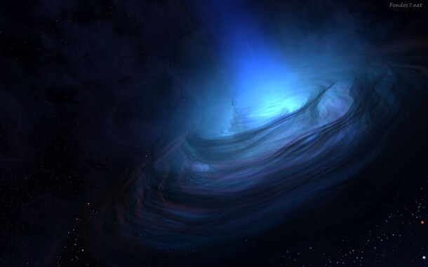 黑蓝色宇宙黑洞海报，高清PNG透明背景，抽象梦幻设计素材下载