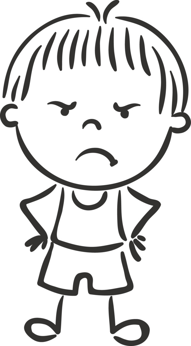 儿童生气表情PNG透明图片，免扣元素，高清下载，设计素材精选