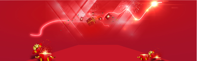 红色炫光Banner，高清JPG及PSD设计素材，免费下载