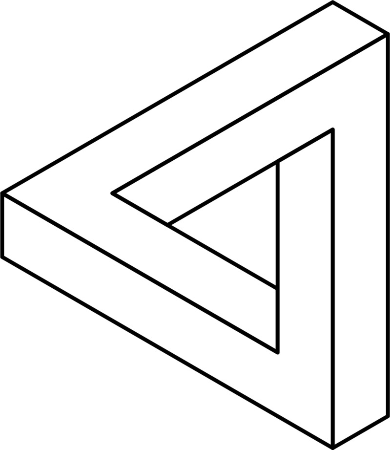 矛盾空间几何元素，三角立方体高清PNG透明图片，漂浮设计素材免费下载