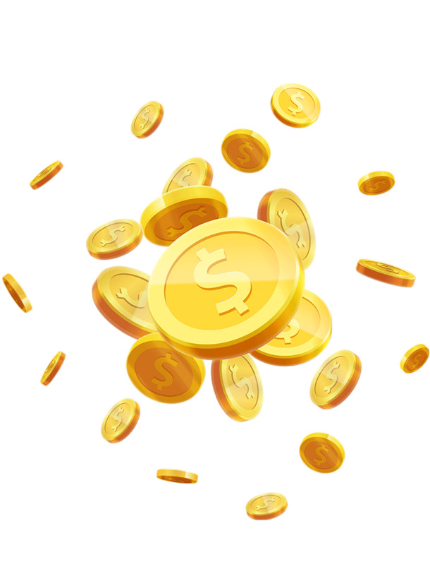 双十一金币活动，高清PNG透明漂浮元素，几何图设计素材下载