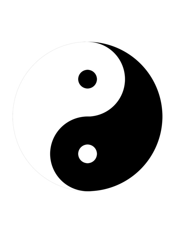 免抠八卦黑白高清PNG，透明漂浮几何图设计素材下载